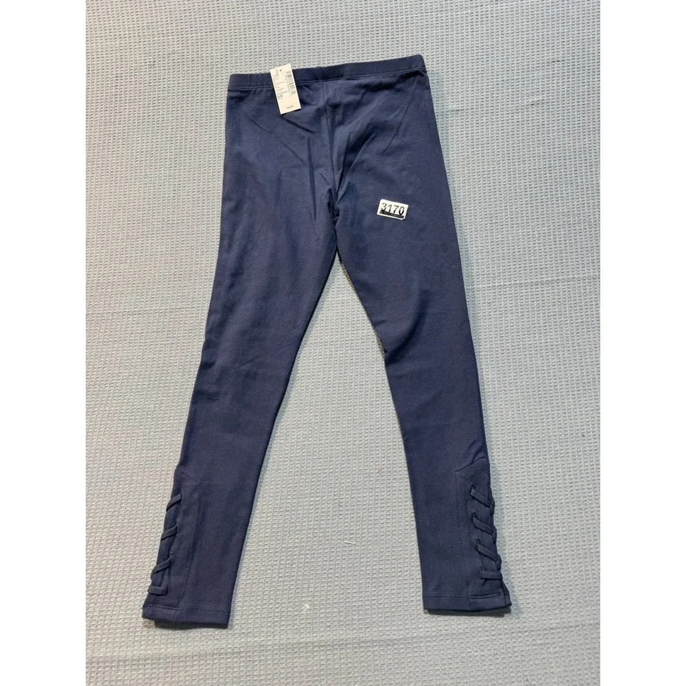 The Children's Place Lace-Up Legging Girls L 10/12 Tidal Navy Blue